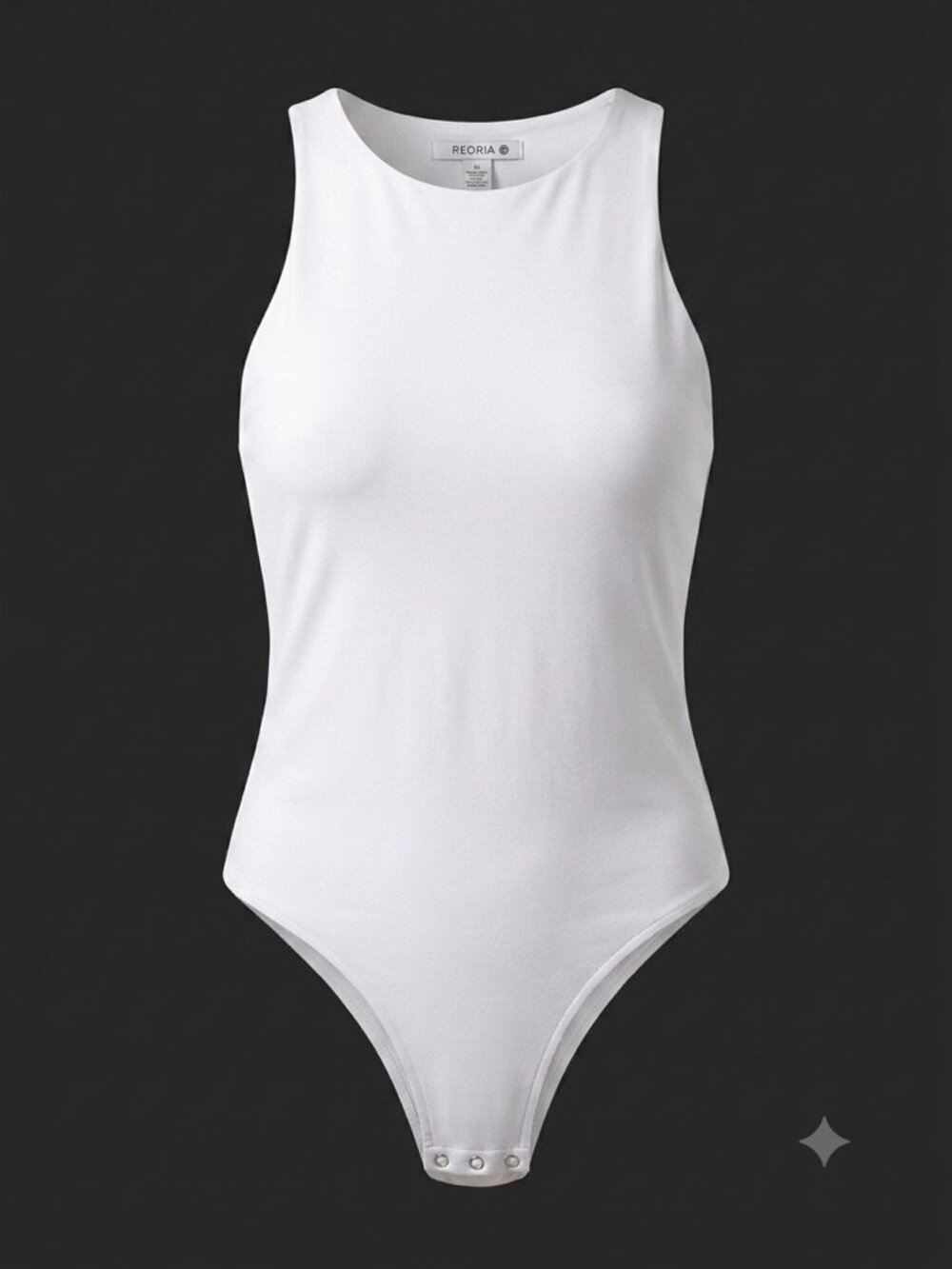 REORIA Lined White Bodysuit 2XL minimalist